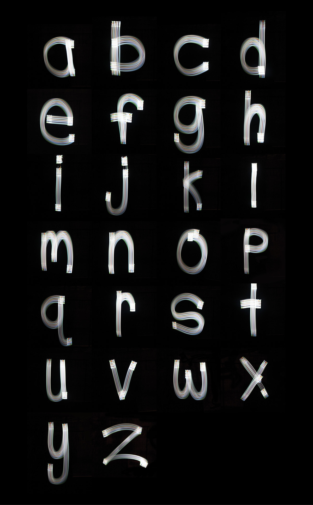 free font letters iphone light  streak streaks design 3D