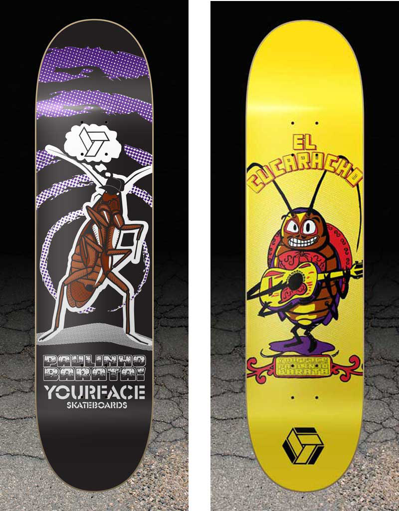 skateboard  yourface design Ilustração