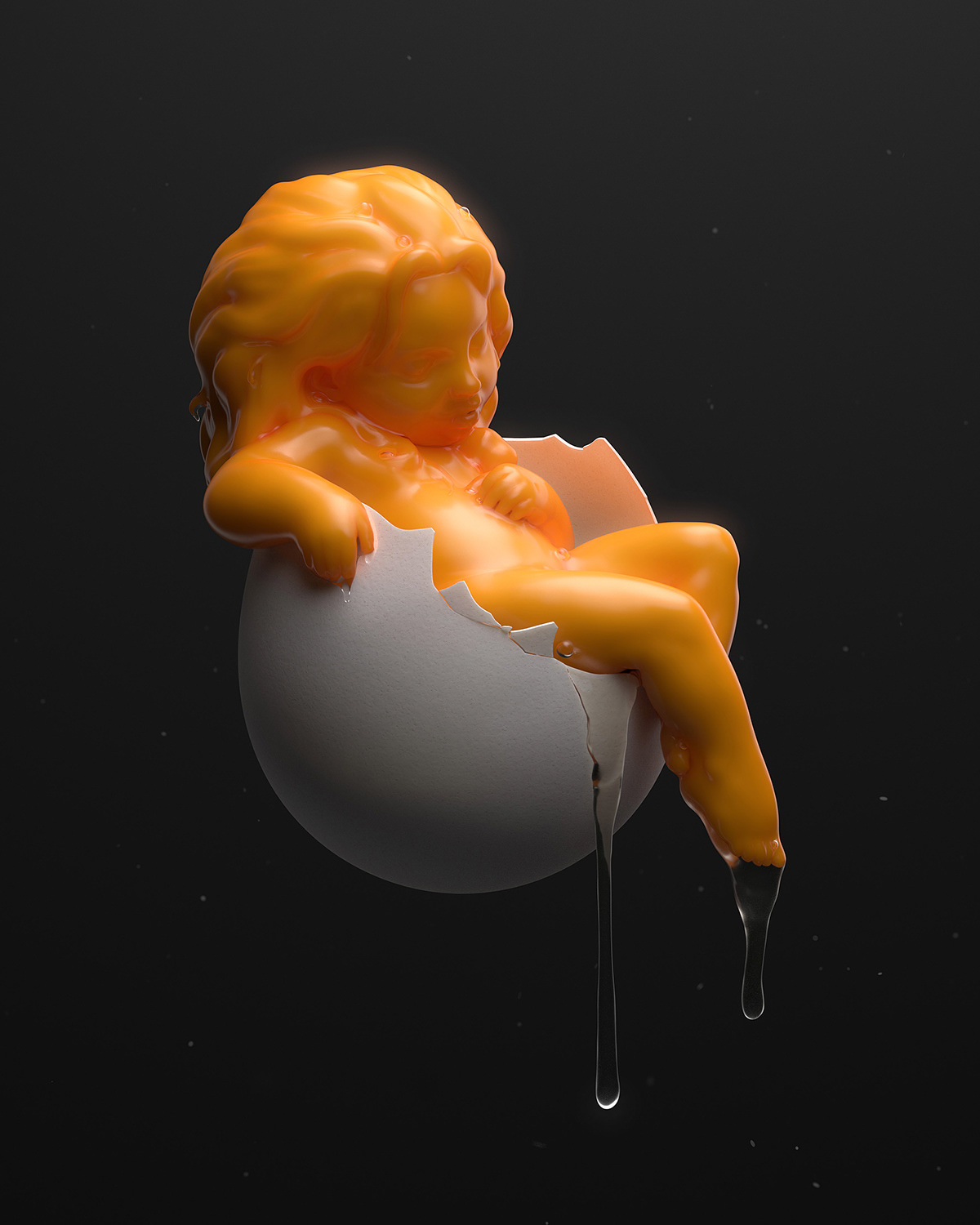Zbrush Gudetama egg girl sculpting  redshift Render beauty