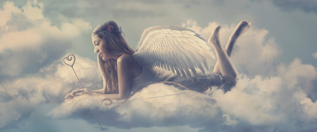 cupid angel Love woman Cupido clouds inspiration romantic photoshop photo compositing Photo Manipulation 
