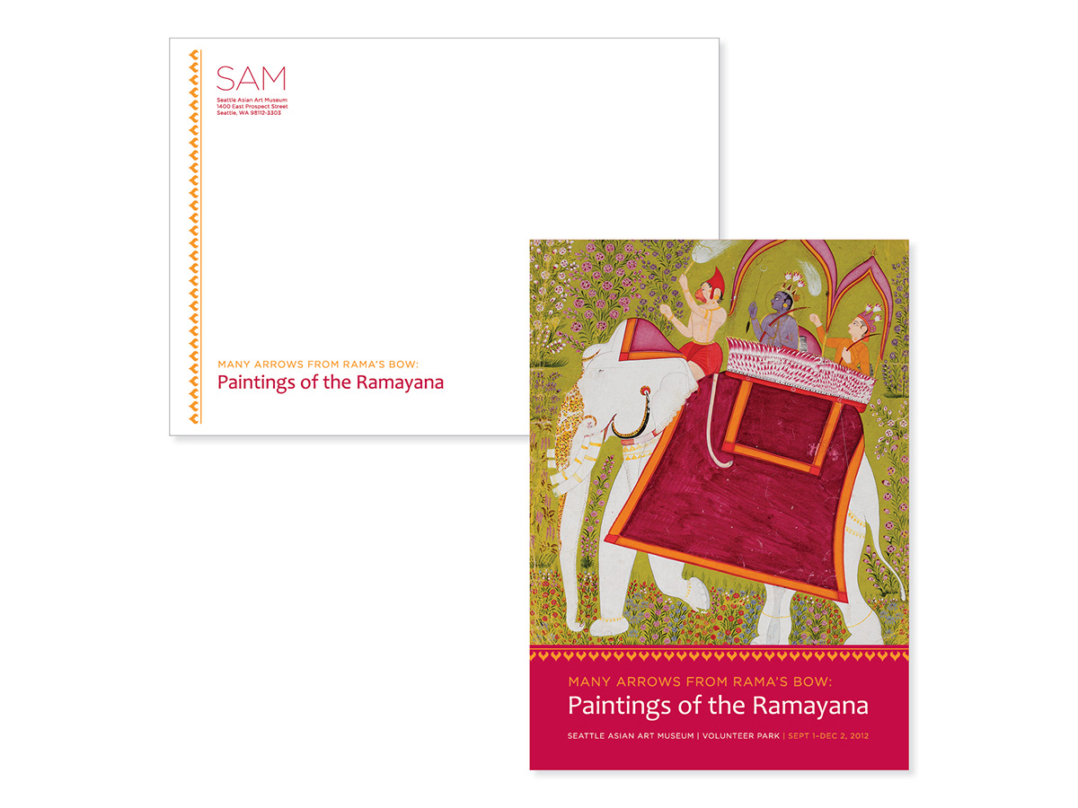 Invitation  envelope postcard poster banner web ad Seattle Art Museum Ramayana