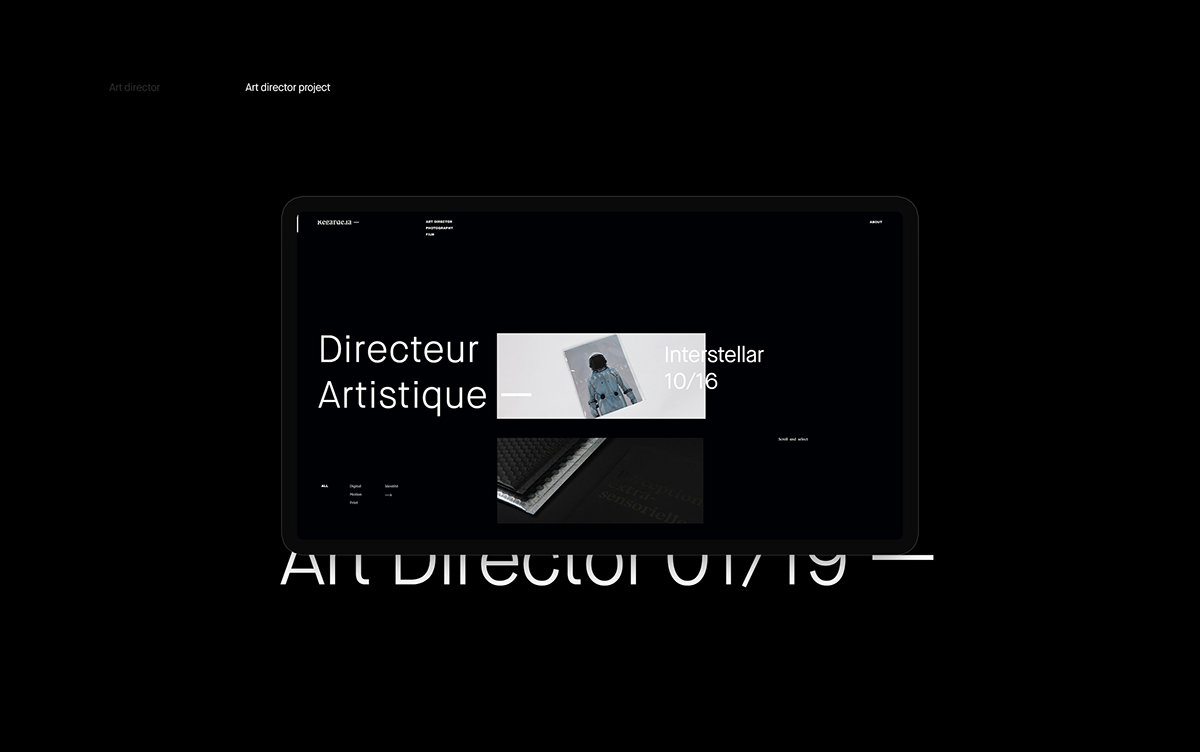 Webdesign motion design UX design Photographie Art Director motion Website adobeawards editorial