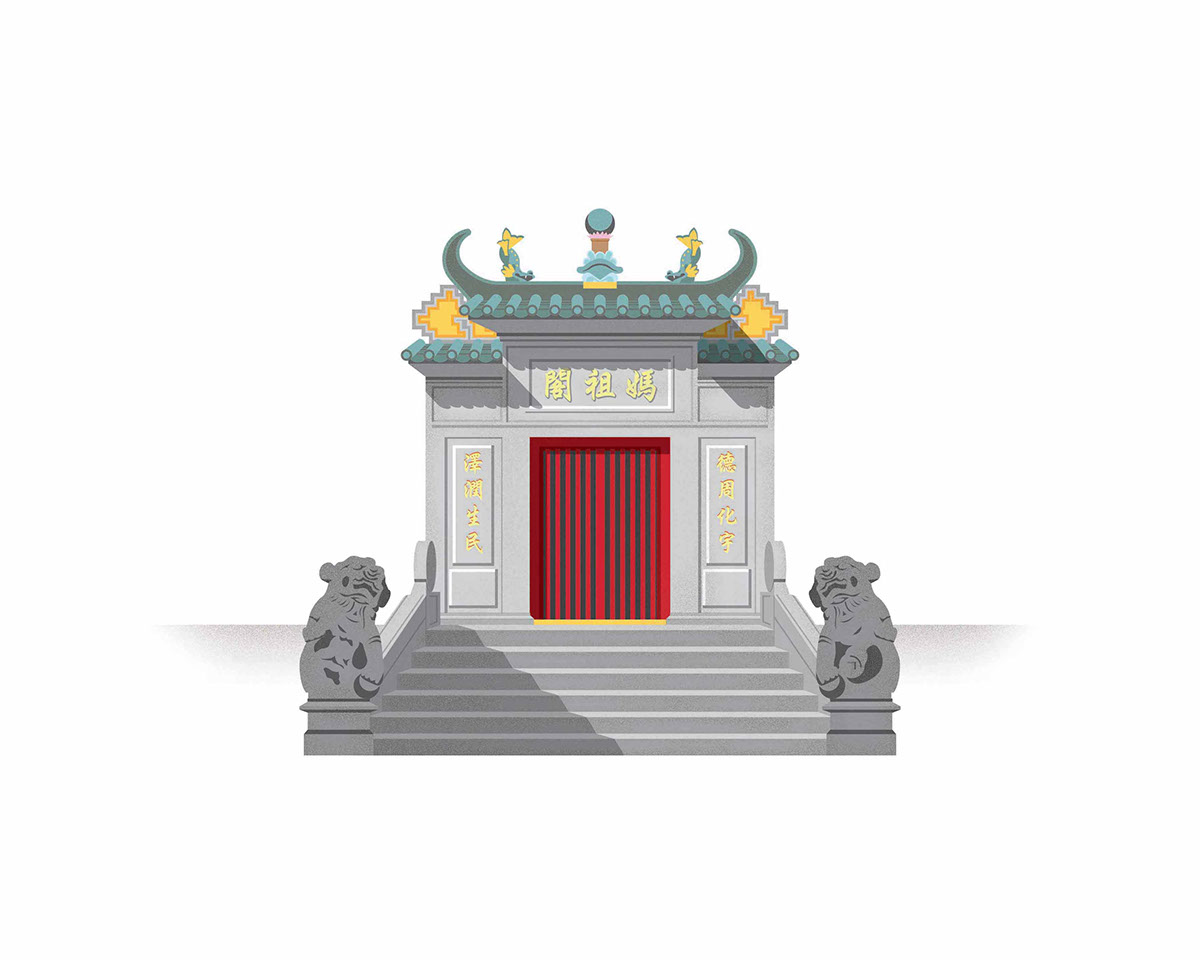 historic buildings vector Chinese style Old Architecture