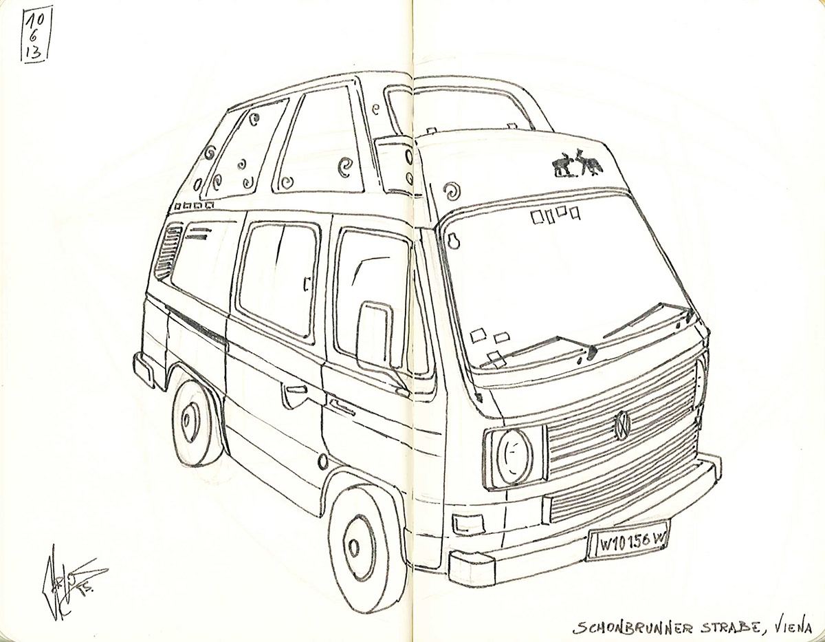 urban sketch sketching viena austria Prater naschmarkt Travel sketchbook travel sketch Marker pen