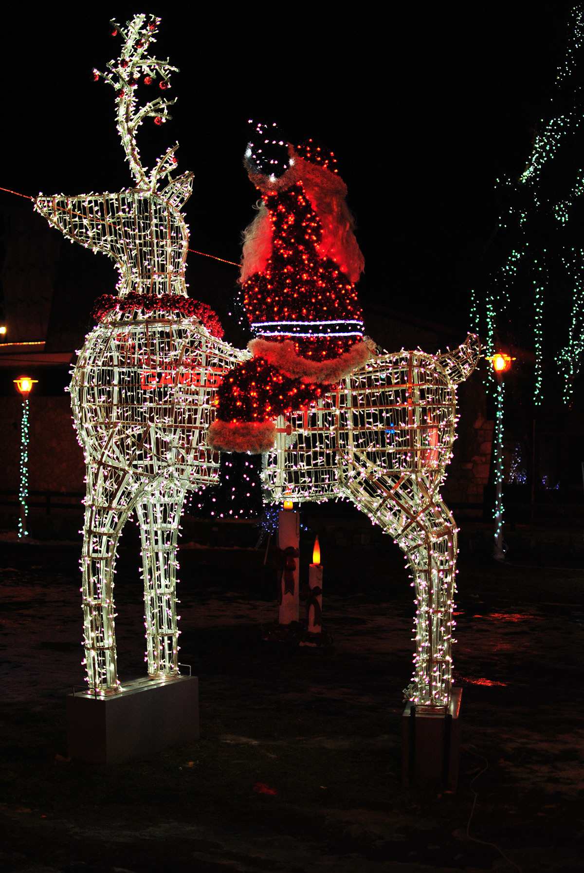 Christmas photos romania busteni mountain resort snow lights decorations trip Holiday brasov Kronstadt
