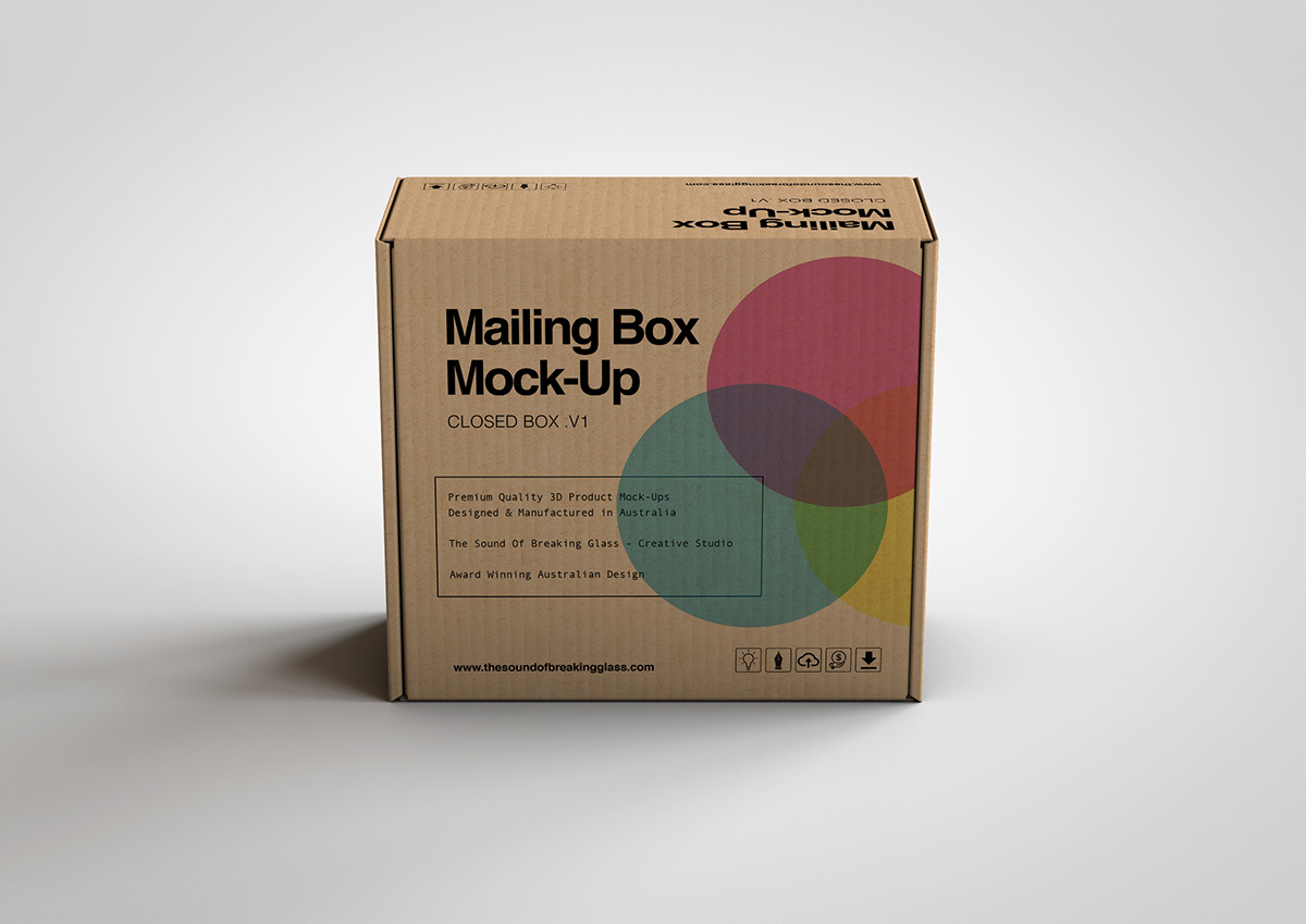mock-up Mockup box mailing shipping corrugated smooth white craft paper dropshipping delivery