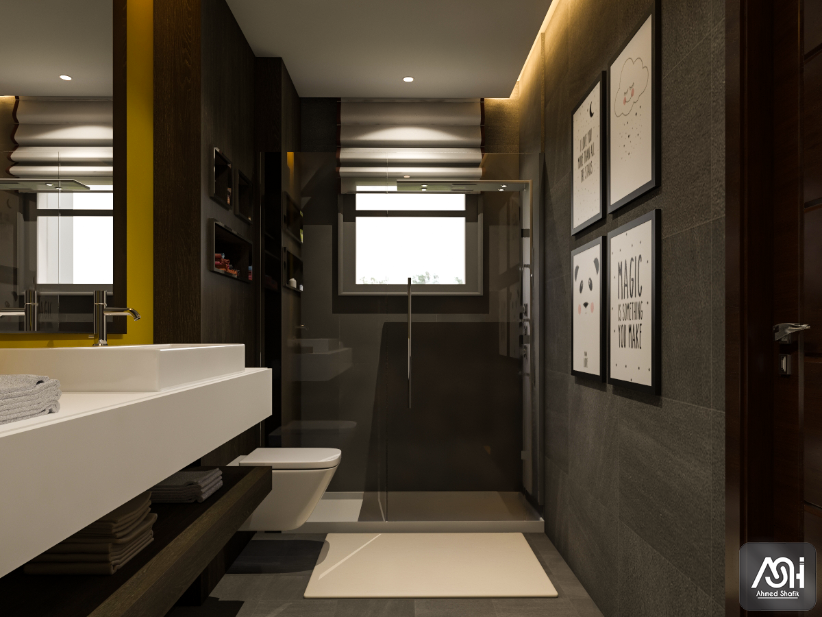 modern bathhroom decoration cabint mirror 3ds max vray interiordesign