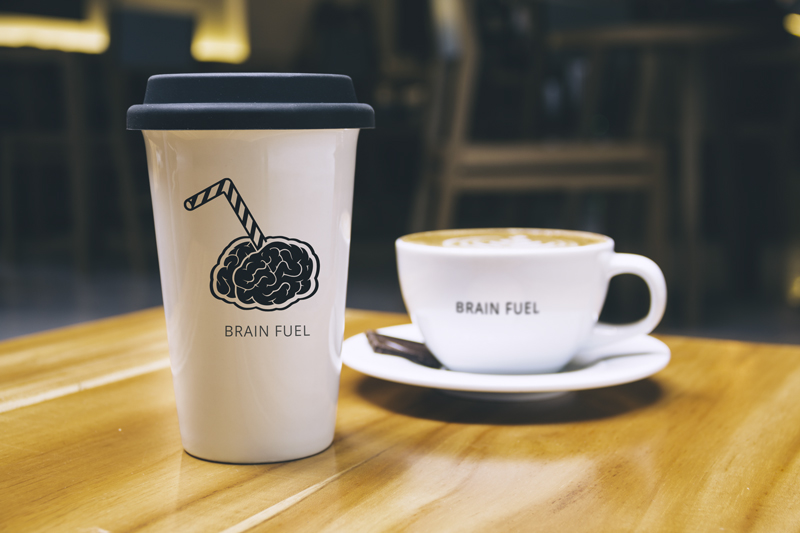 brain cerveau cafe Coffee Mug  logo fuel