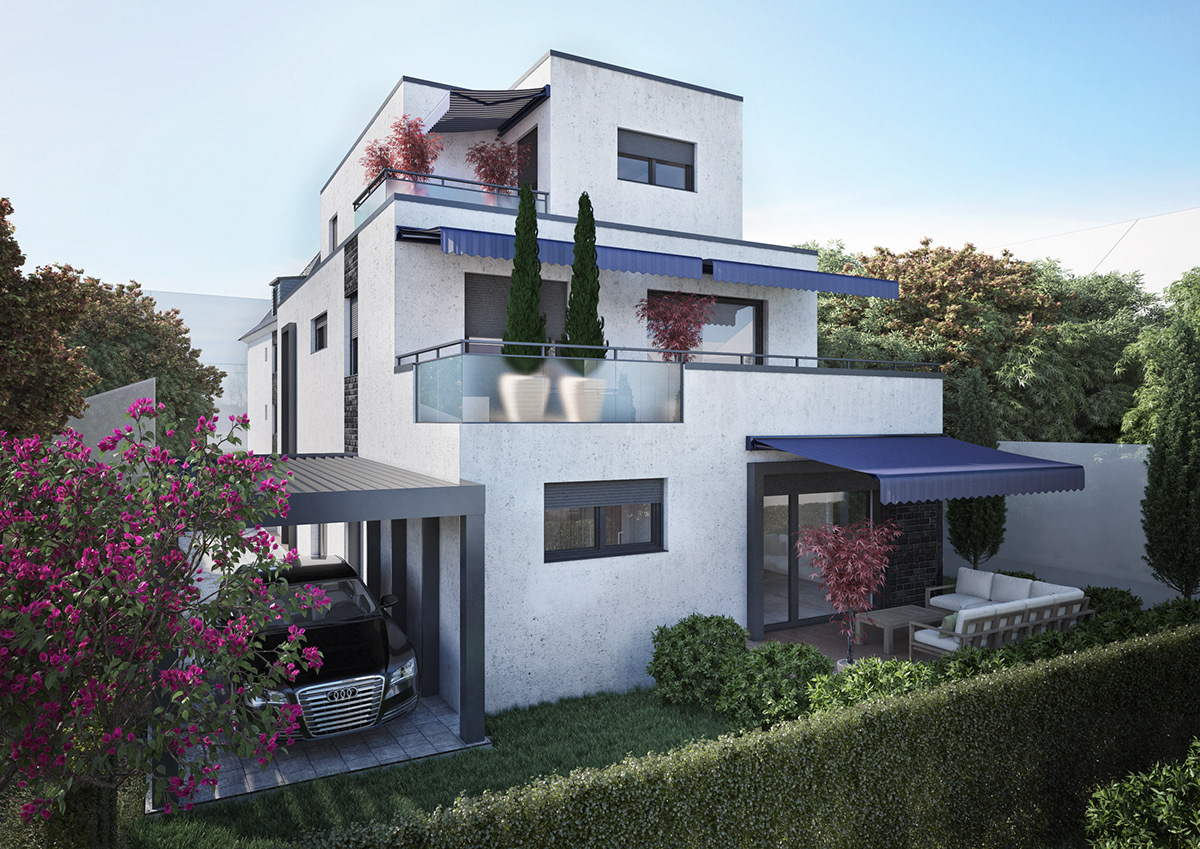 house architecture Render visualization 3D modern vray residential archviz exterior
