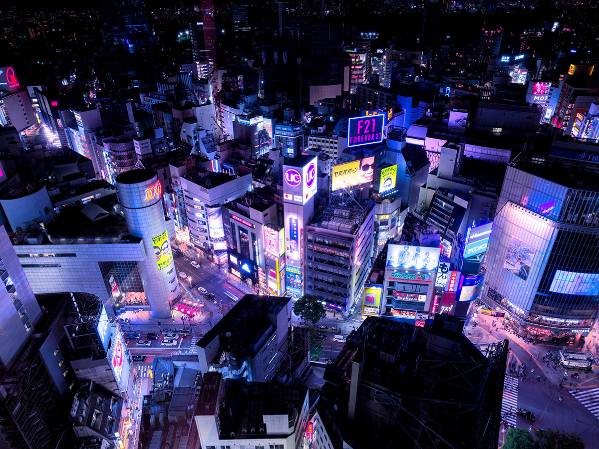 tokyo osaka japan neon blade runner cityscape night cyber Cyberpunk futuristic
