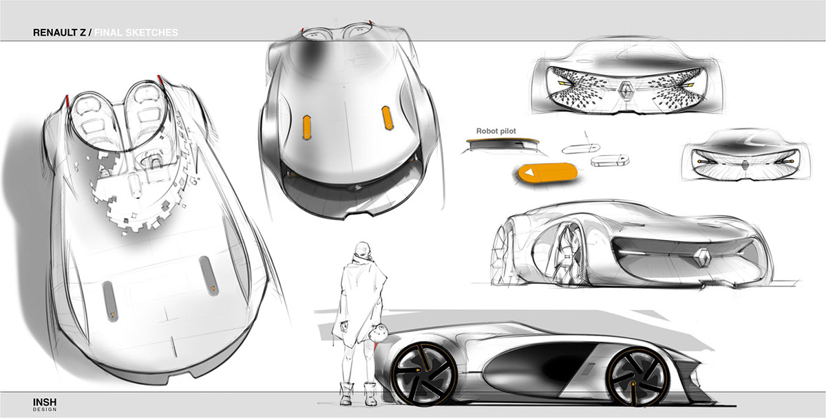 renault concept design automotive   Vehicle sketches Render 3D car