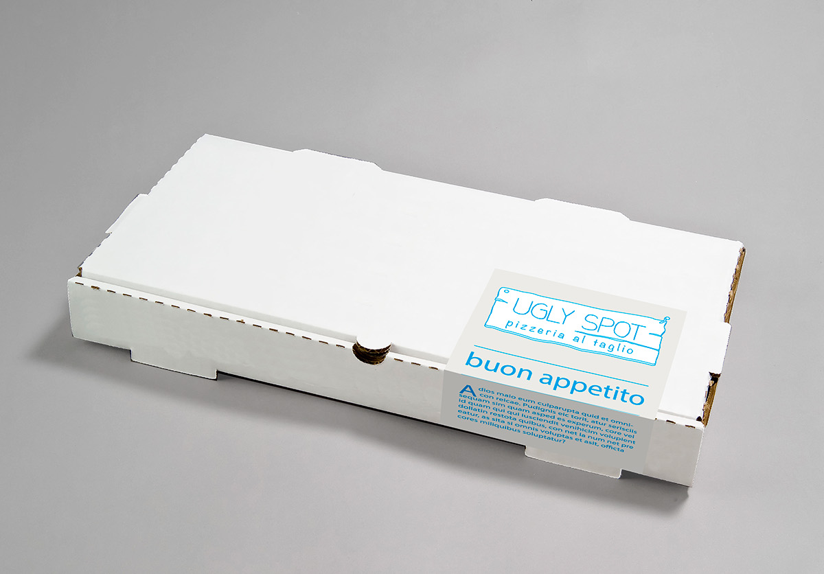 Pizza  pizzeria Business Cards simple blue clean Cat leg ugly Spot
