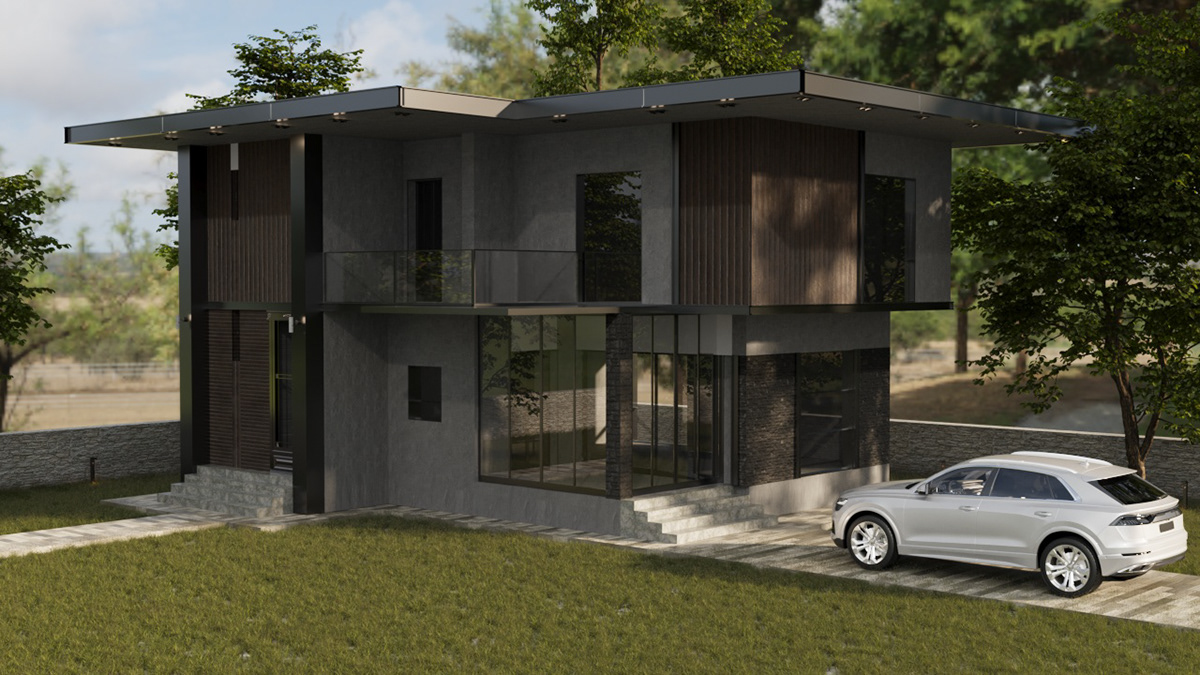 architecture 3ds max corona Render 3D modern exterior design