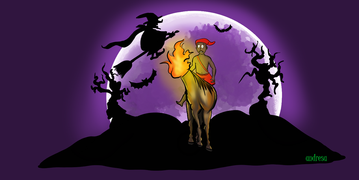 sketch artwork Digital Art  digital illustration Drawing  artist folclore Halloween saci
