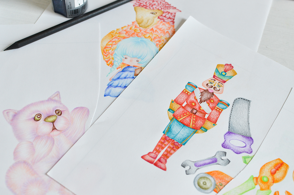 pencil paper software photoshop Collaboration Fun sheep colors illustrations pattern