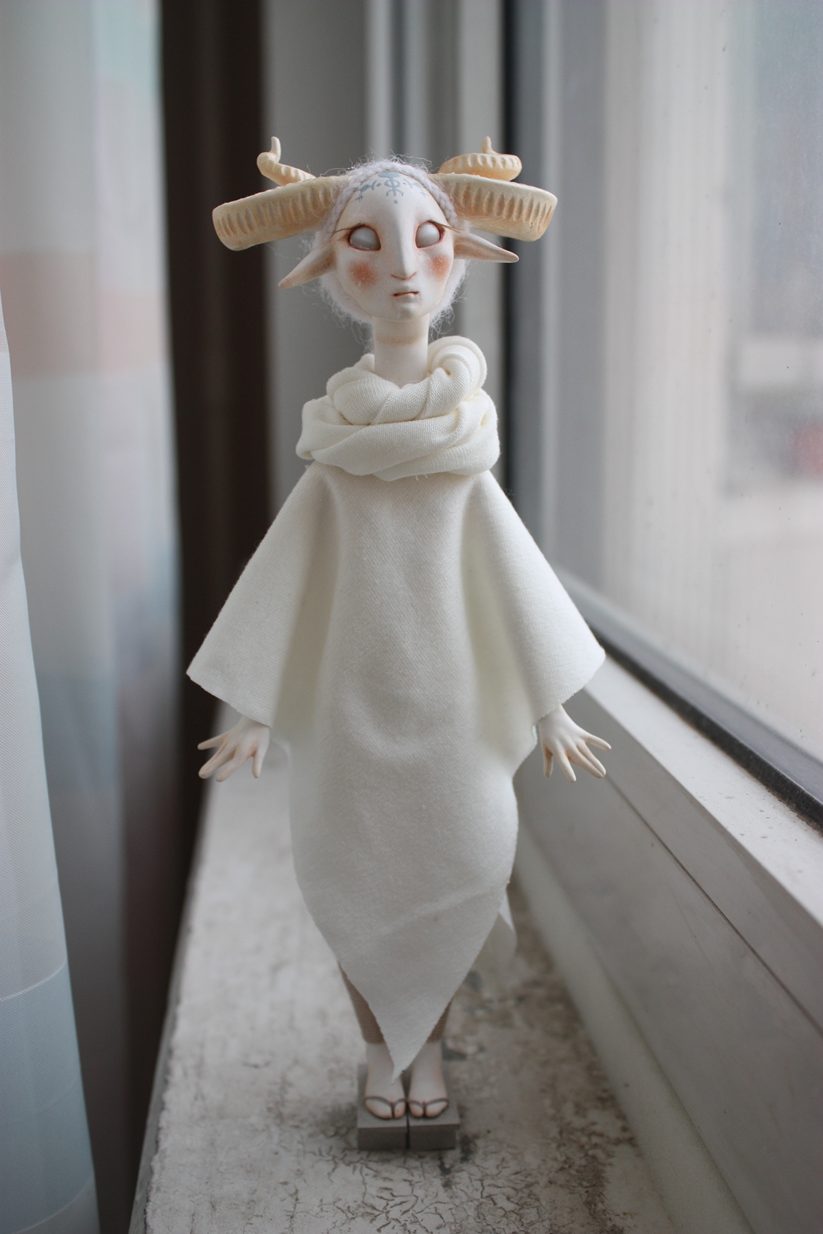 faun horns fantasy goat sheep dolls toys sculpture bjd satyr