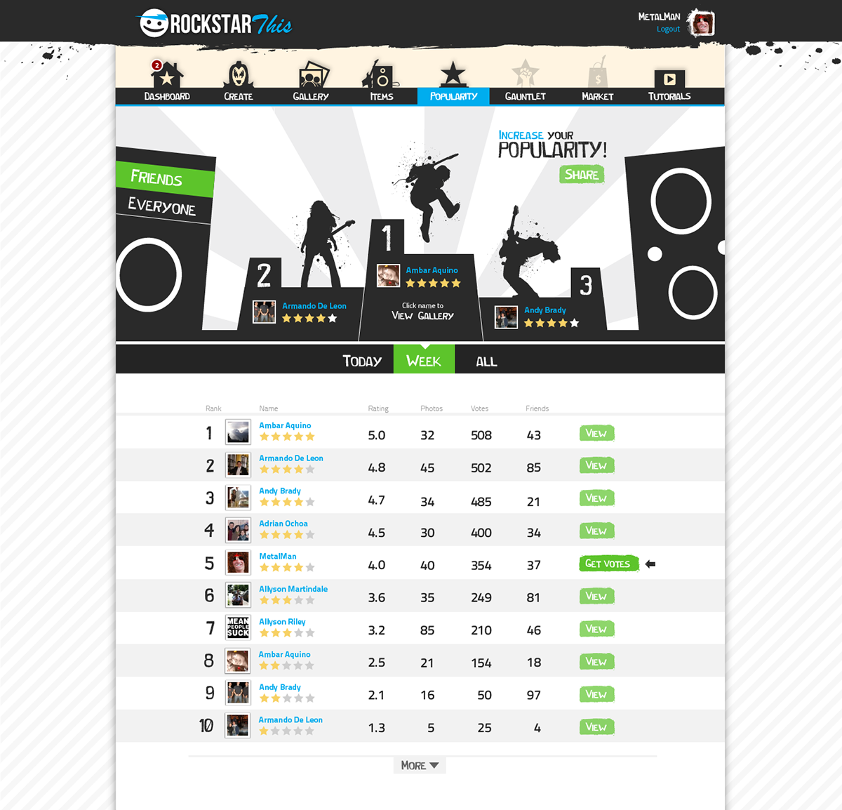 Adobe Portfolio user interface design interactive web site creative Fun Rockstar