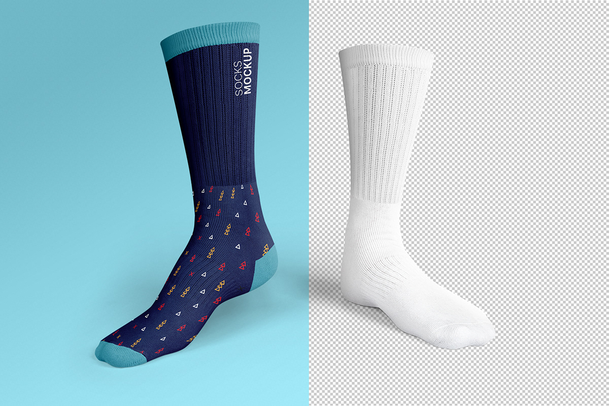 Ankle apparel cotton crew knee mock-up Mockup running sock socks