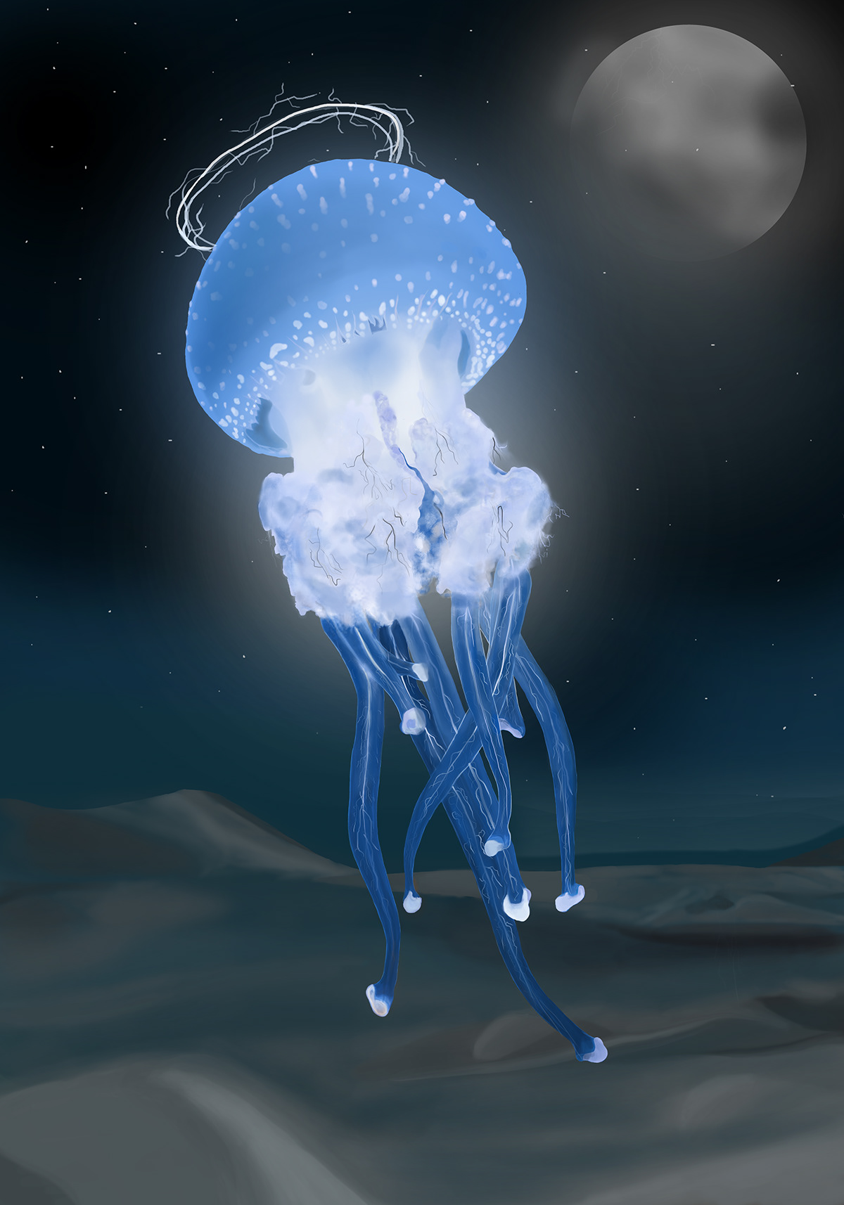 ILLUSTRATION  Drawing  jellyfish digital illustration sci-fi