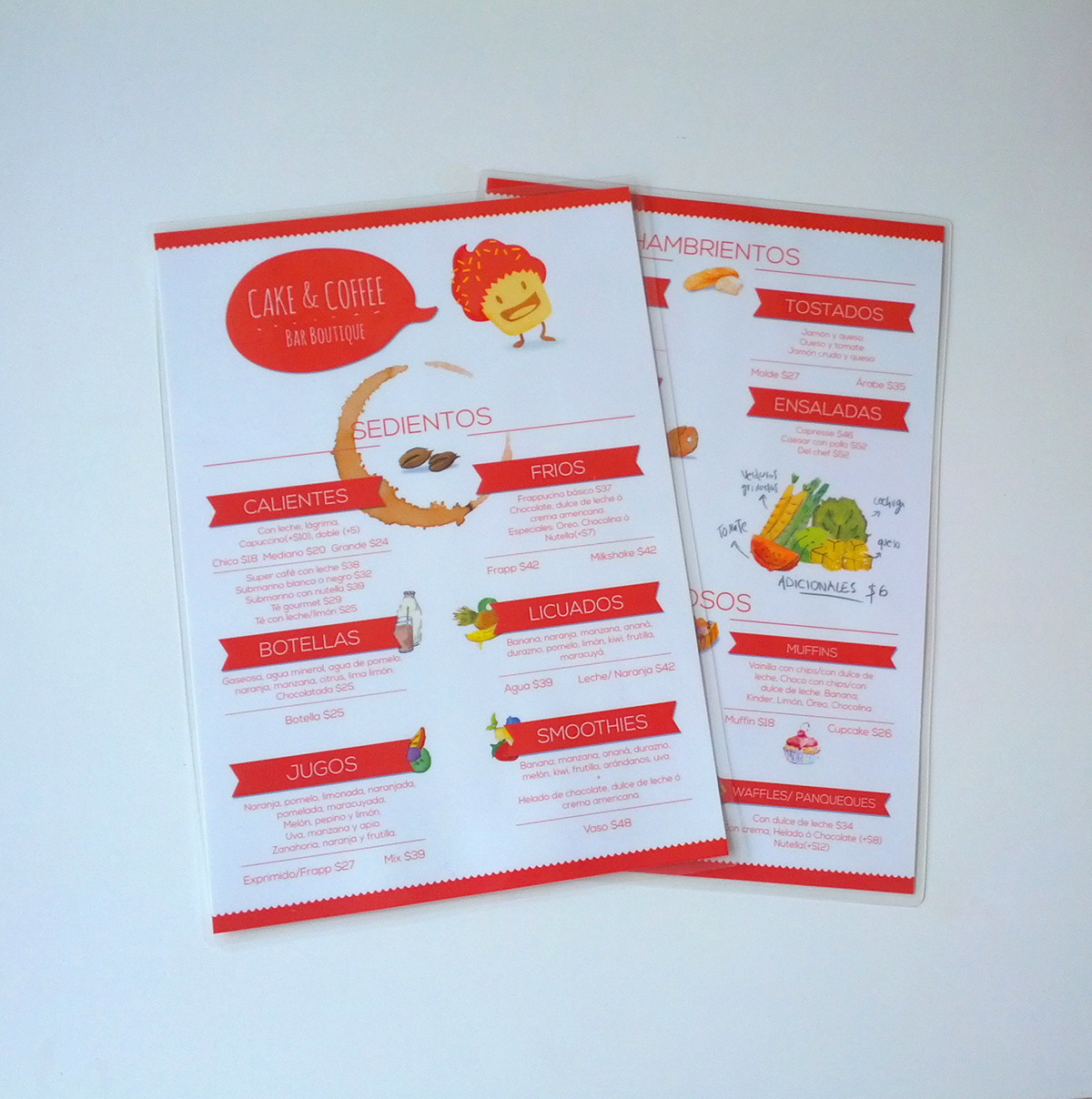 cakeandcoffee bar personal menu cards business Coffee shop chocolate muffins
