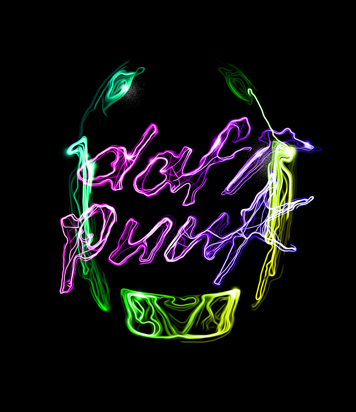 Baimu lettering photoshop adobe portrait hip hop fluor neon glow Nike 36daysoftype types batman daftpunk Jayz