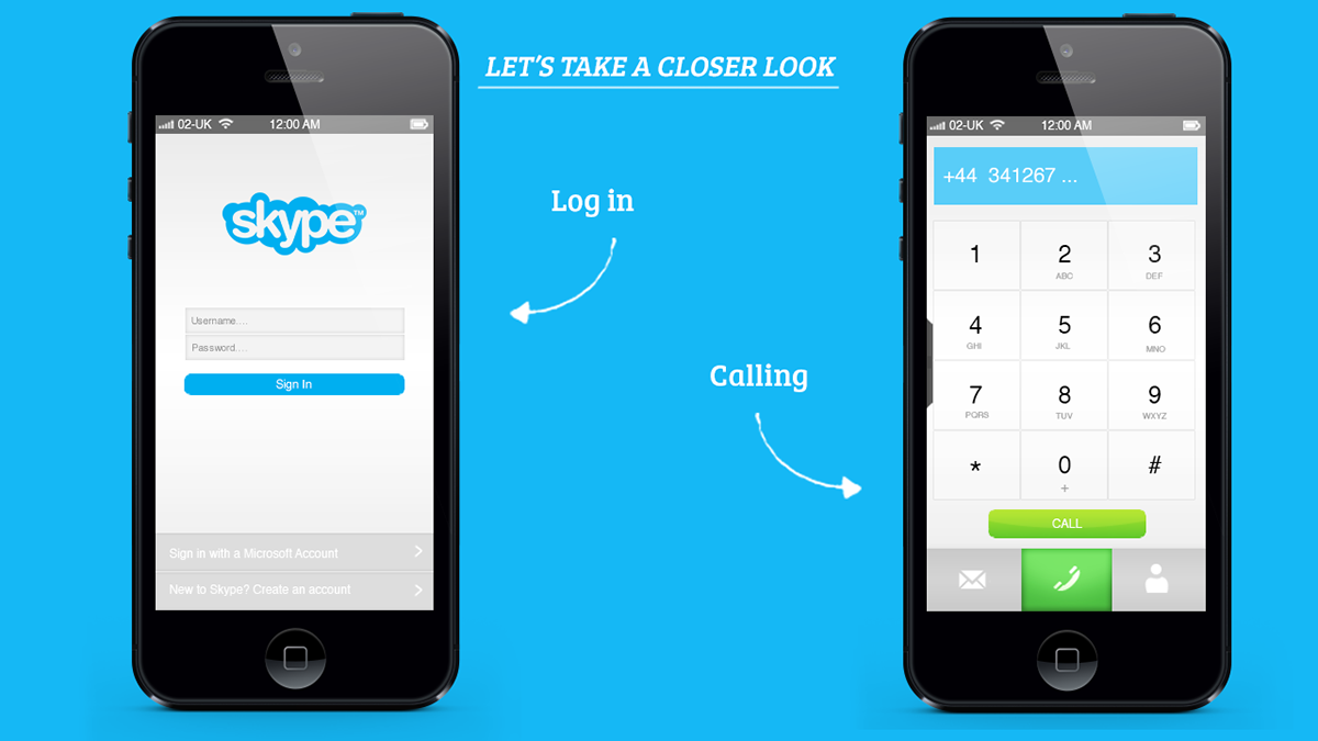 Martin Huggett graphics graphic design app re design Skype Mobile app mobile
