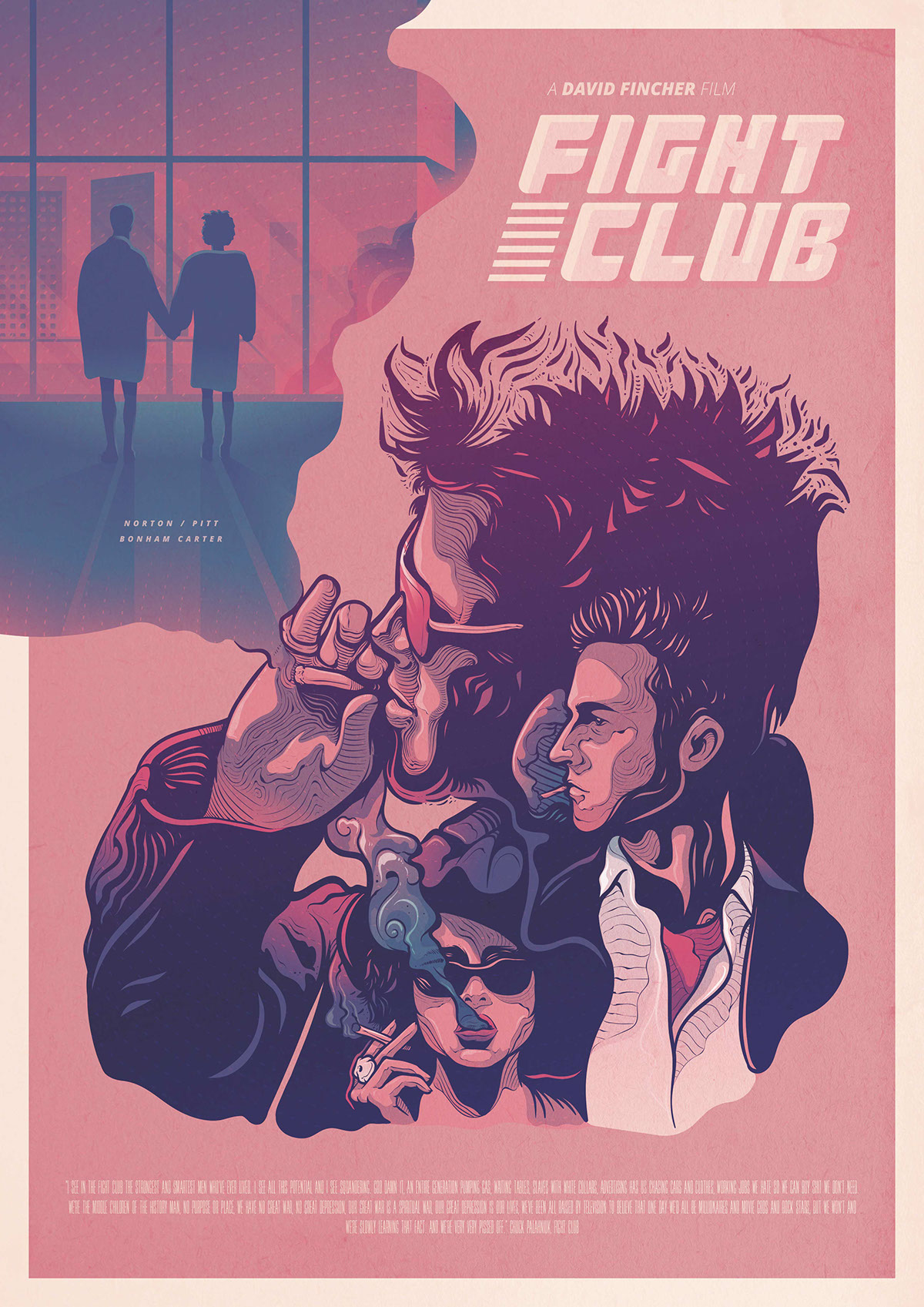 Fightclub fight club TYLERDURDEN Movies poster Retro