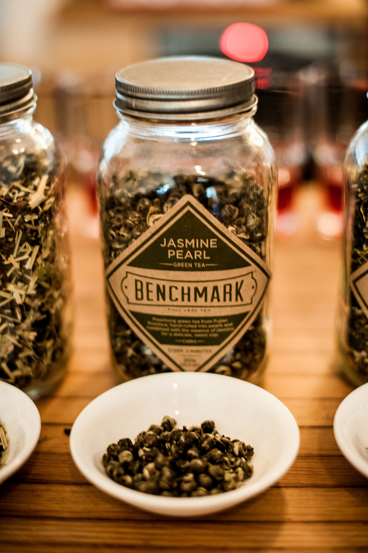 design brand tea BENCHMARK labels Kraft organic jar
