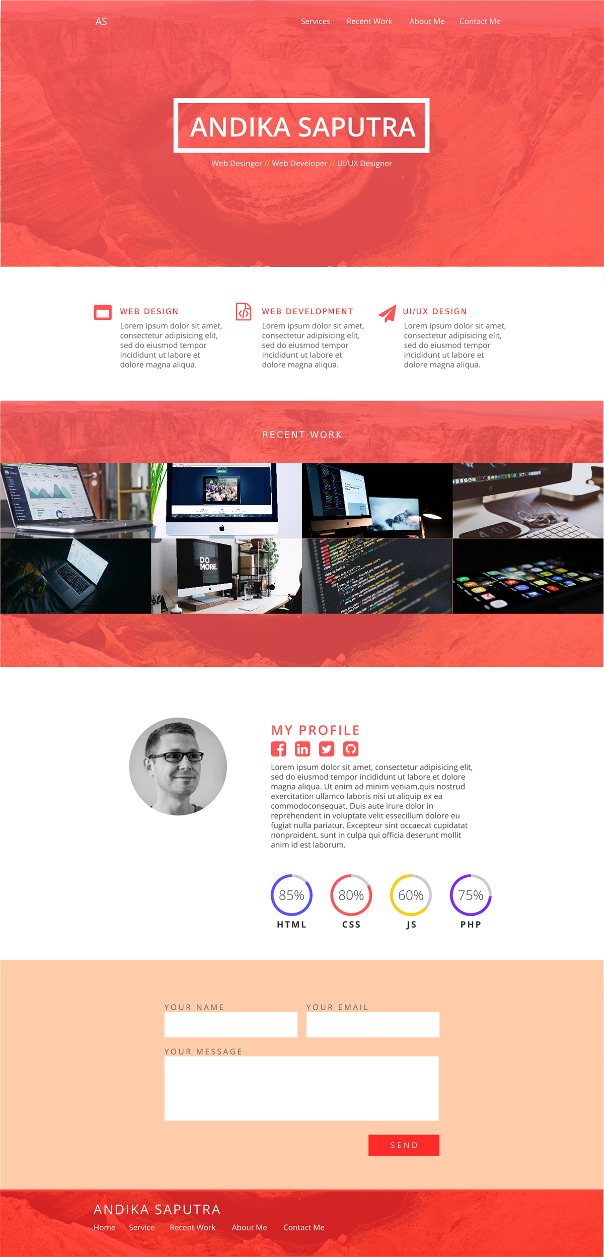 Web Design  flat design landing page inkscape