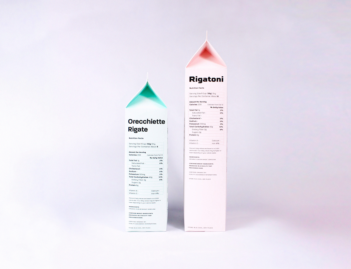 Pasta Packaging box carton design graphic typography   paper Food  pastel