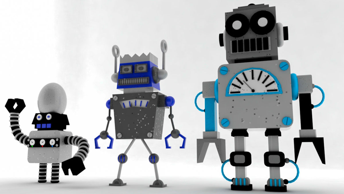 robo robot cartoon vray Maya robos robots 3D Modelagem modeling