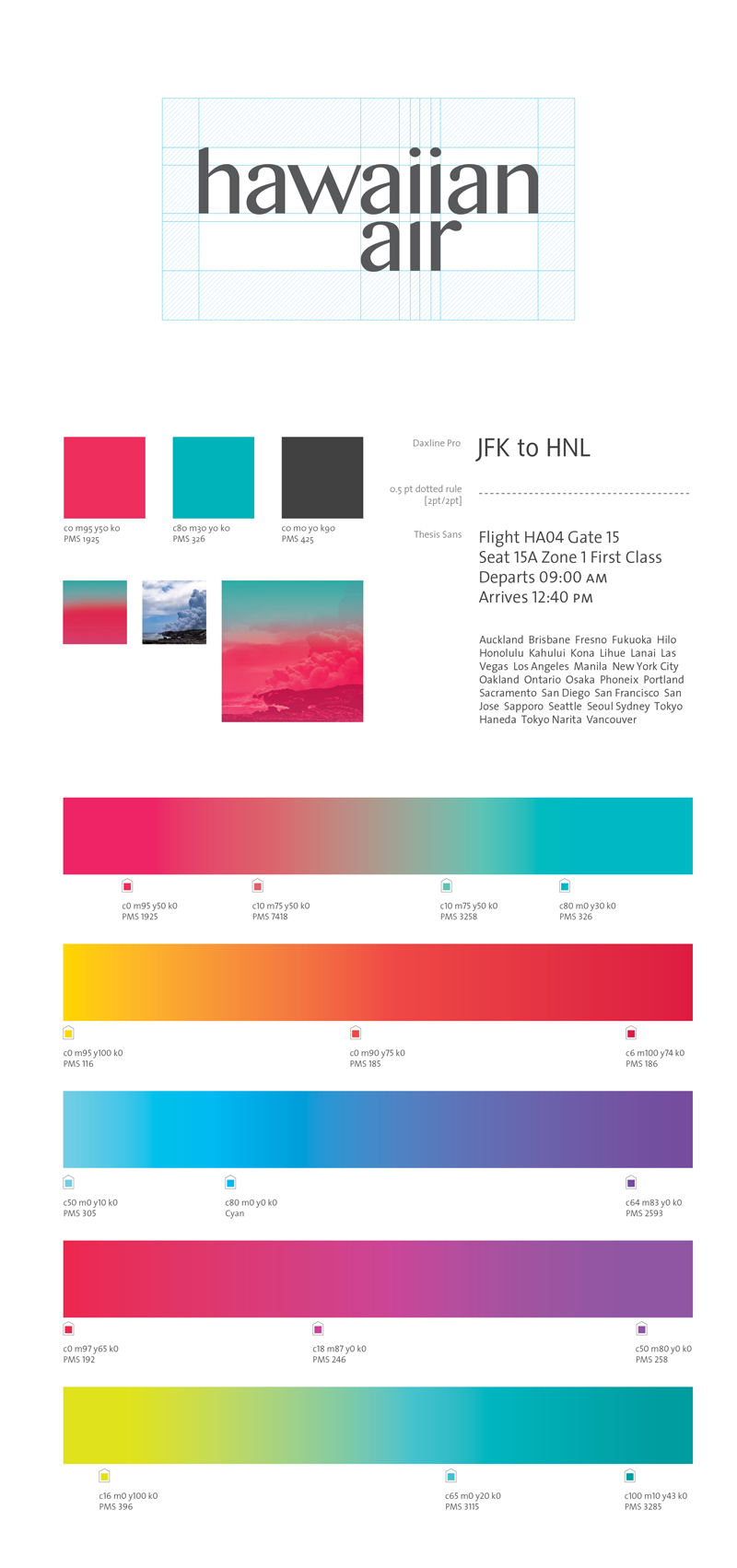 identity logo airline rebranding gradients color hawaiian airline print Web