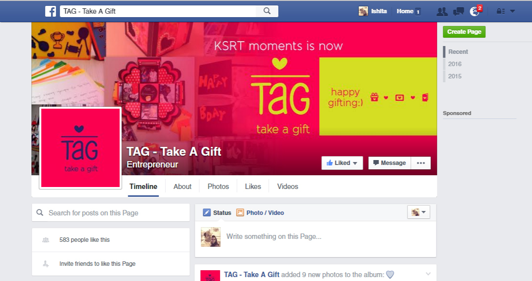 TAG-take a gift ishita panchal   re-branding logo Customised gifting Handmade Gifts gifts colorful facebook cover KSRT Moments customised type