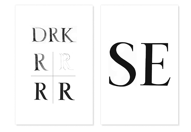Letterform letter design ink plaka