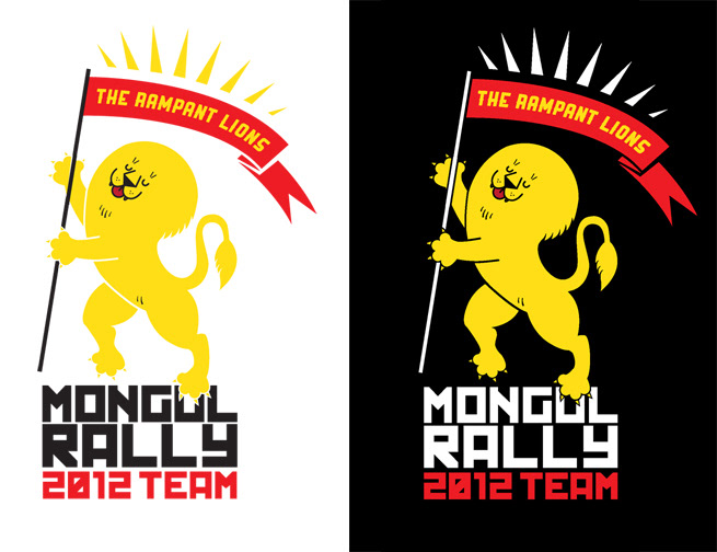 lion logo identity brand Mongol Rally charity heraldic design