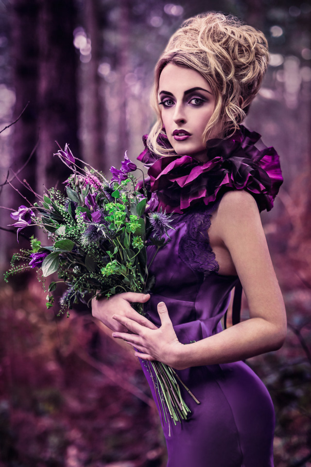 fantasy fashion photography fine art Magical Mystic smoke Launching People Samsung conceptual colour Roses purple red Norwich Fashion Week love story