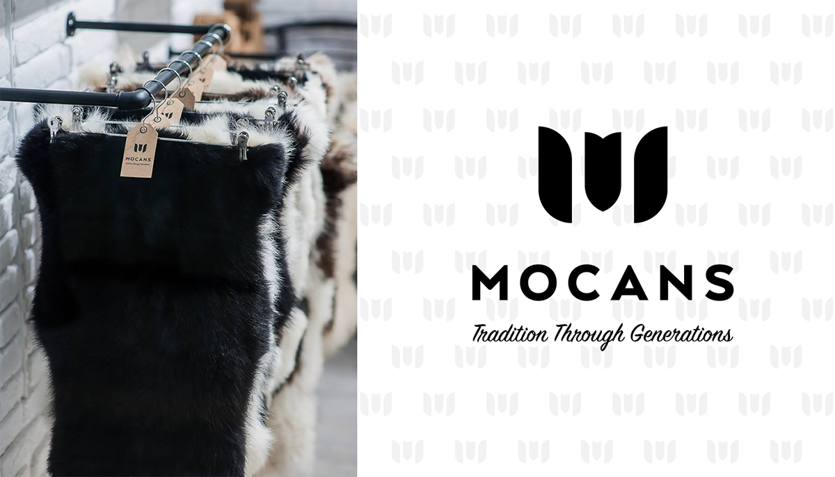 Fur sheep branding  logo mocans wool shoes slippers monogram Letterform