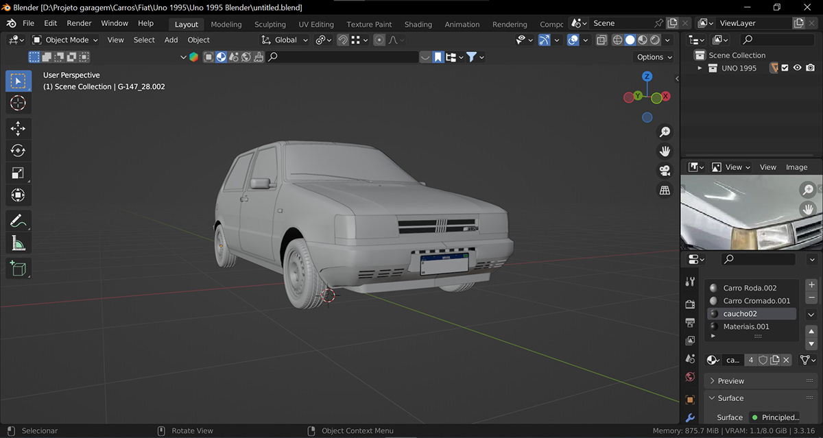 car automotive   3D Render visualization carro fiat modelado 3d blender 3d modeling
