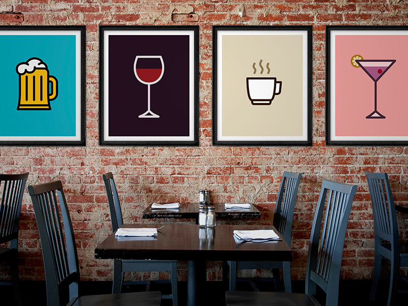 Icon pictograms icons print prints poster drinks beverages cool cute minimalist graphic Food  pattern decor