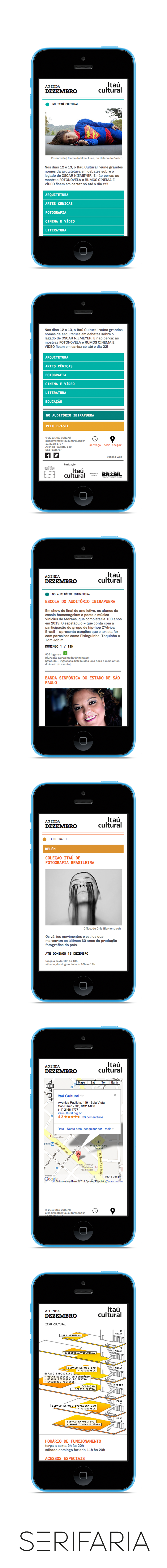 itaucultural serifaria Itaú mobile Mobilesite culture cultural design Webdesign adobemuse muse