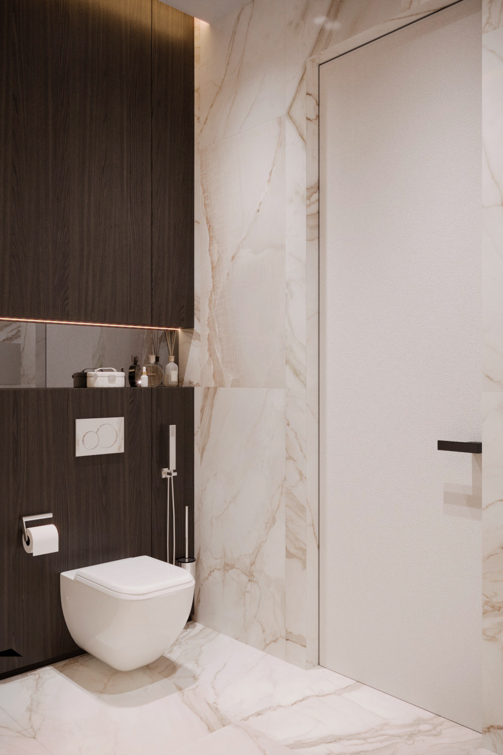 3d max bathroom corona design light tiles LOFT Marble Render toilet Wood Panels