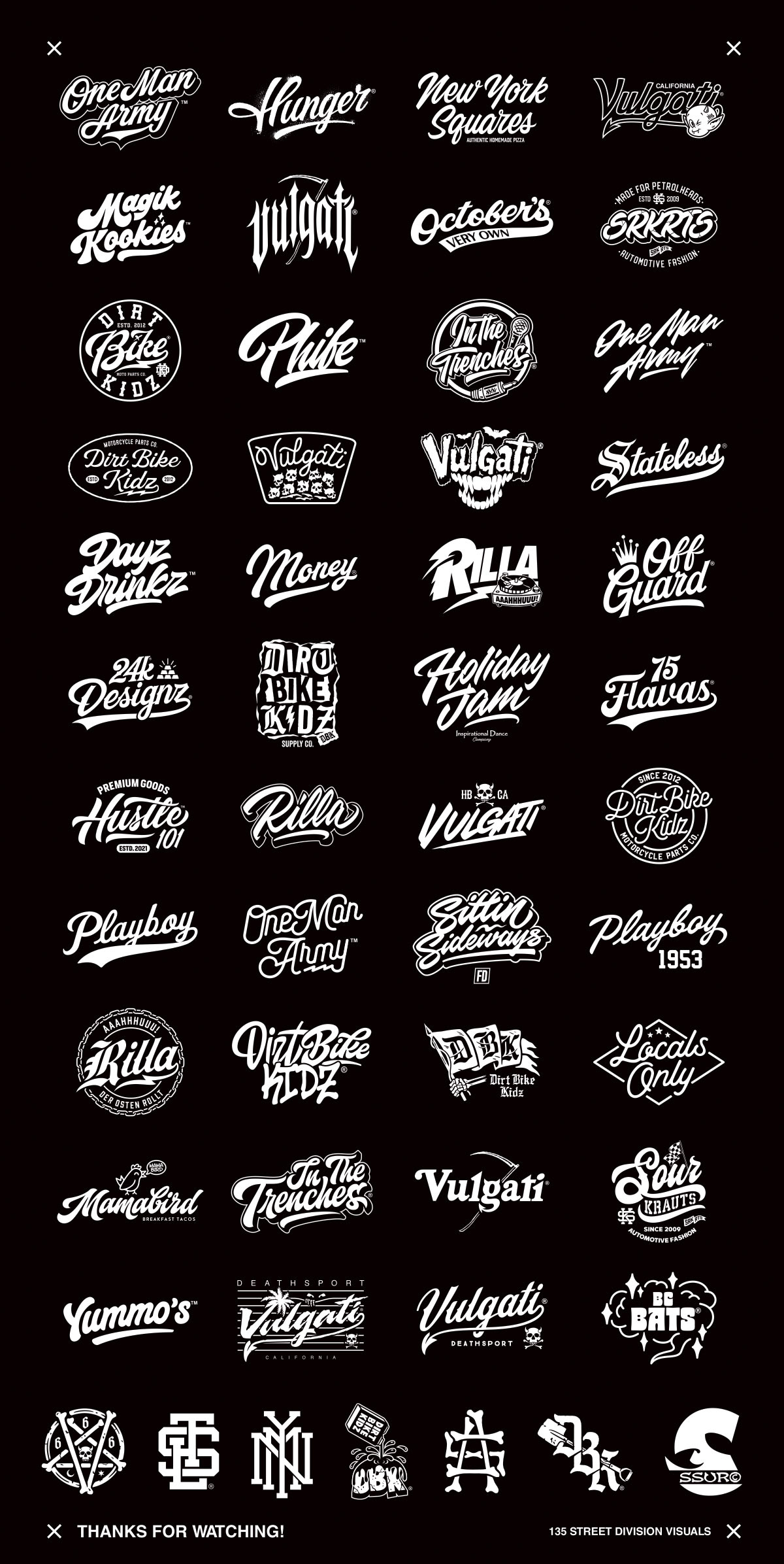lettering badge logo monogram typography   vector design Handstyle Icon 135StrDvsn