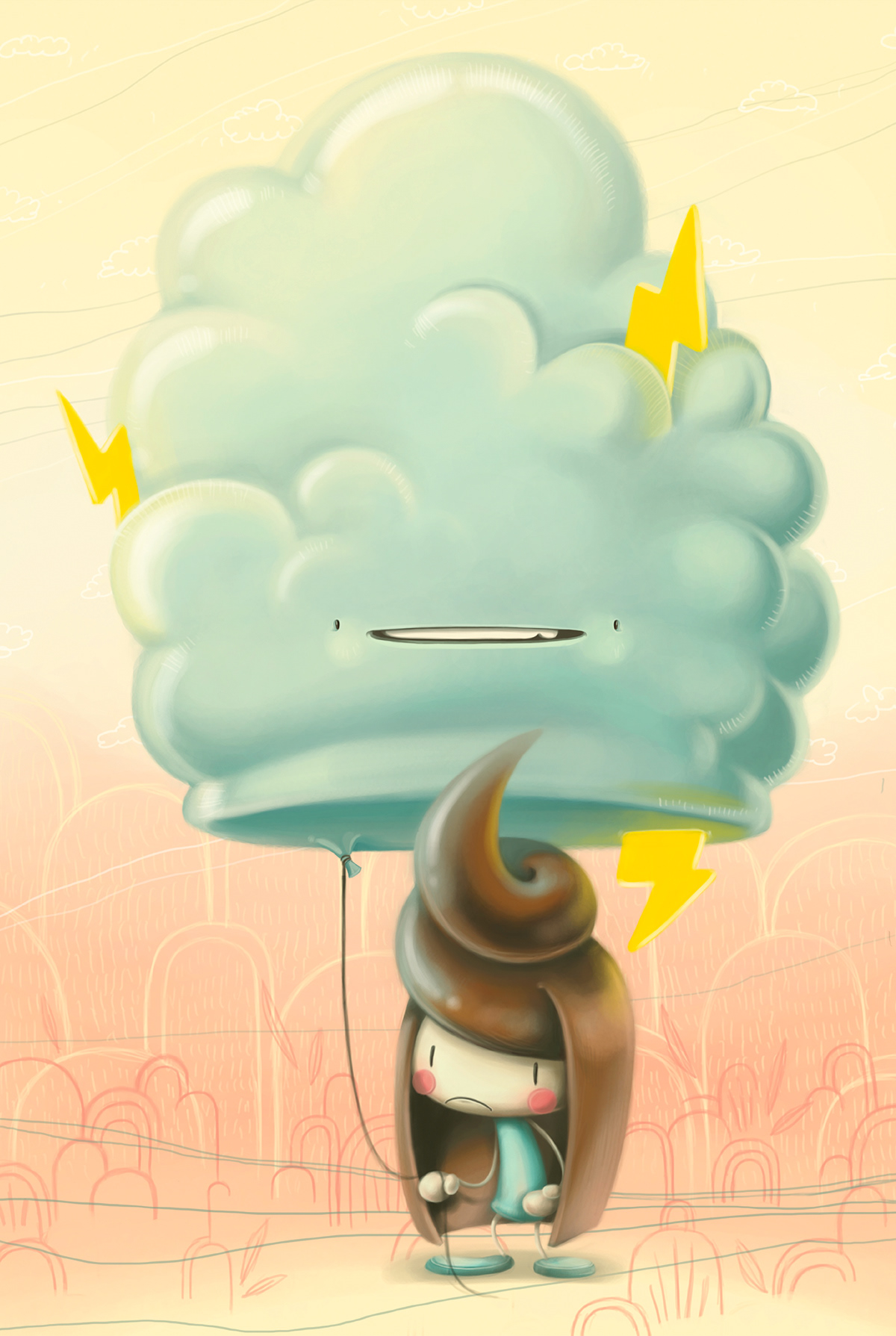 unti kawaii Character Character design  cute cloud photoshop 2D digital painting