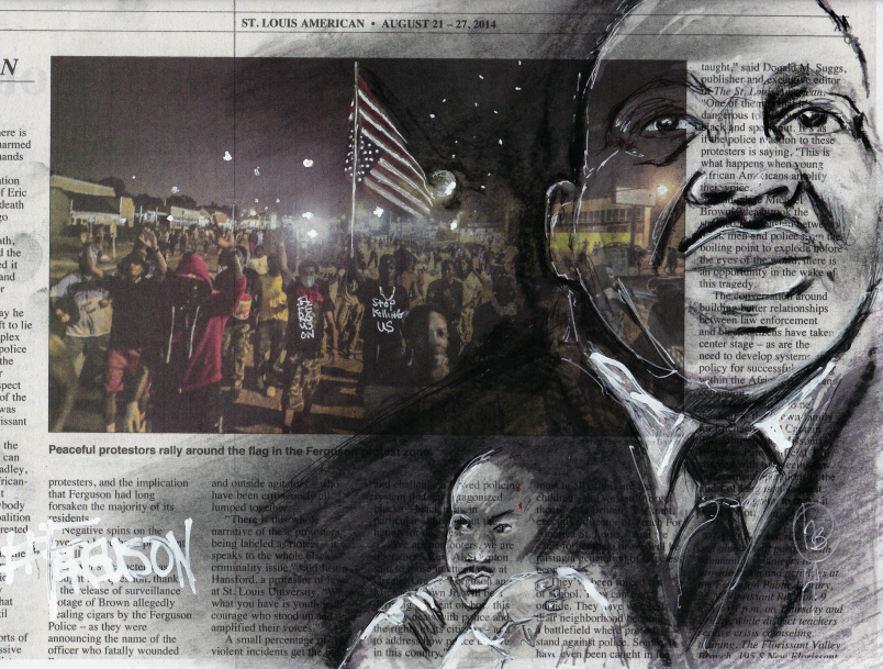 ferguson Civil disobedience michael brown political illustration editorial