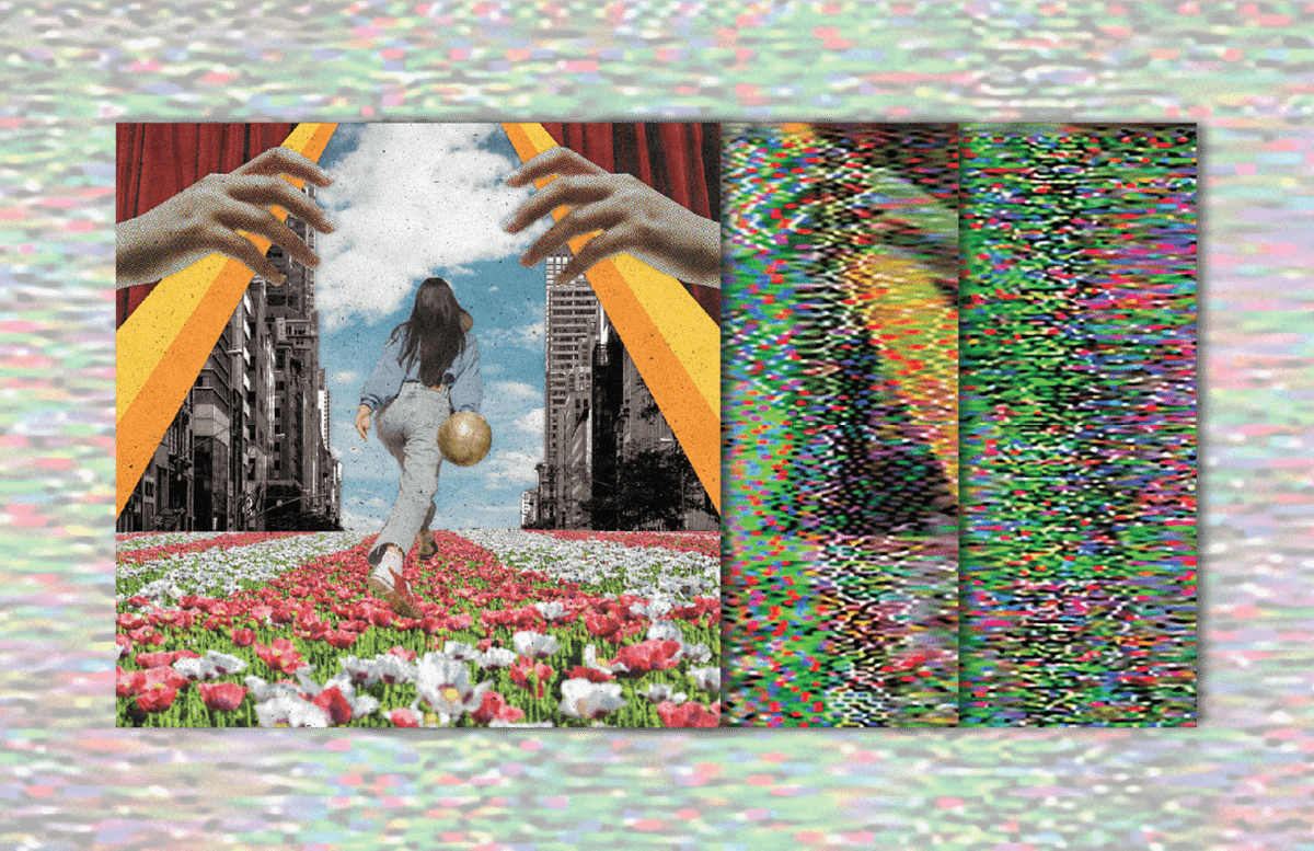 cassette collage Digital Art  distortion Glitch