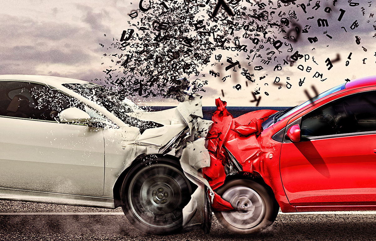 don't text drive accident car collision Promotion concept