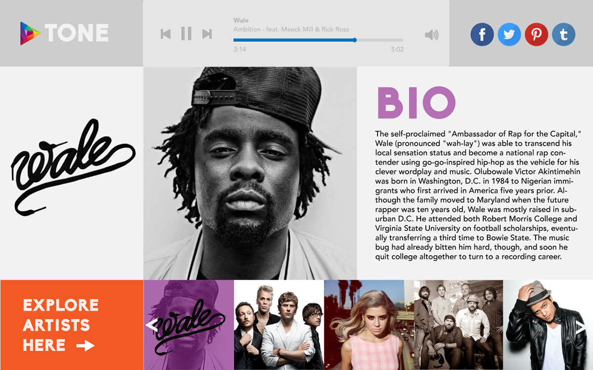 site player Wale zac brown band welcome tone design bio artist singers emily SCAD Foster experimental grid