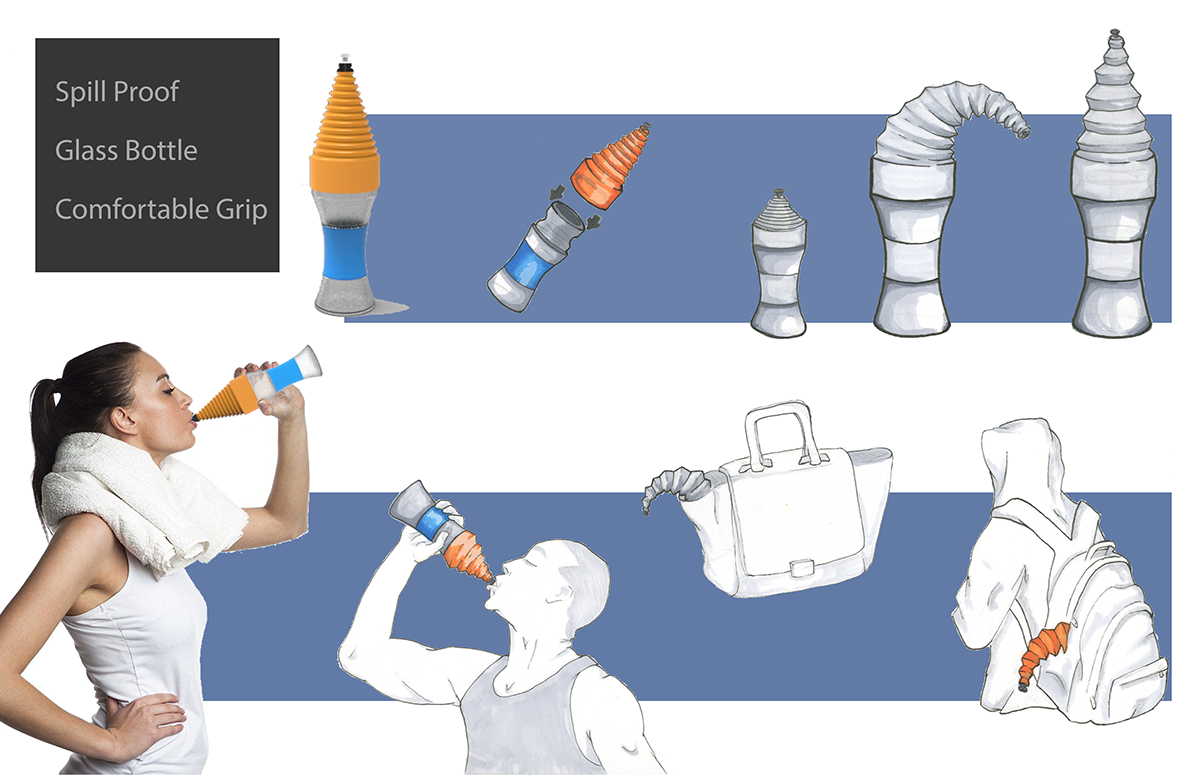 cad Water Bottle design health conscious problem solving