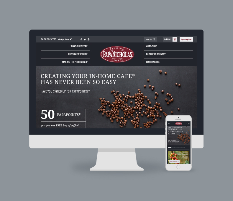 PapaNicholas Coffee coffee packaging pattern e-commerce mobile