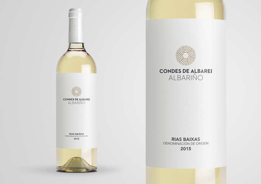 wine Label White Condes de Albarei White Wine albariño Vino blanco